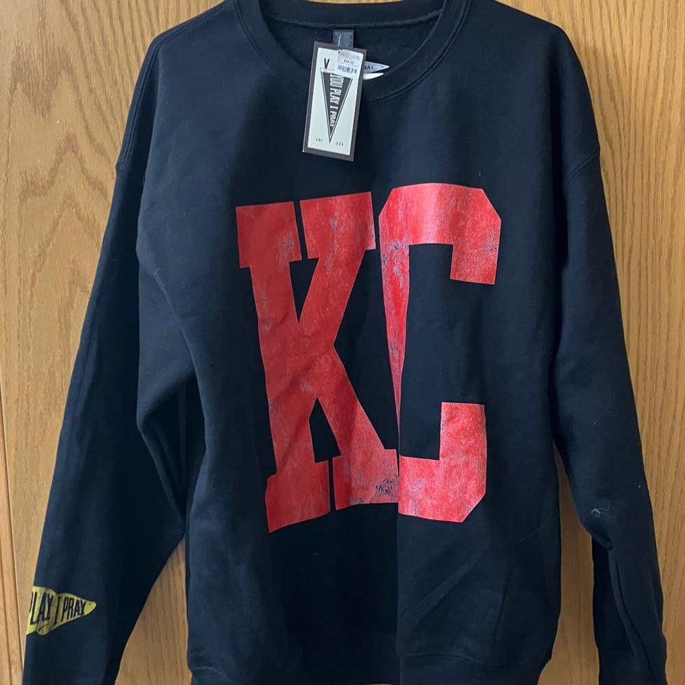 Chiefs Black Sweatshirt with Red lettering size large